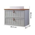 MUEBLE DE BAÑO SUSPENDIDO 80 CM CON BACHA - PISTACHO/FREIJO MUEBLE DE BAÑO SUSPENDIDO 80 CM CON BACHA - PISTACHO/FREIJO