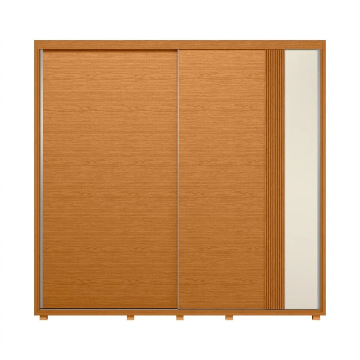 Ropero 2 puertas corredizas 4 cajones - Acácia - Cinamomo/Off White 