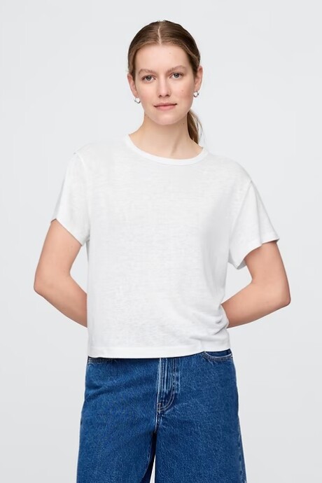 Remera De Lino Editor Mujer Fresh White