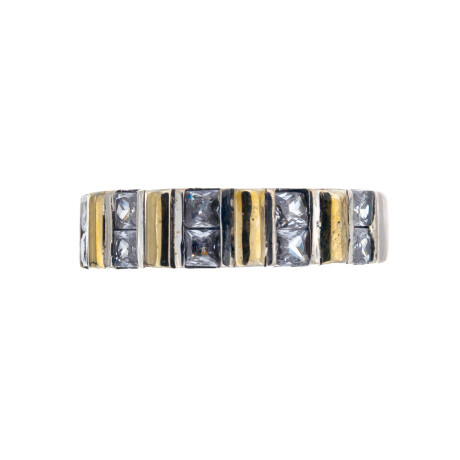 Anillo de Plata 925, Double y circonias Anillo de Plata 925, Double y circonias