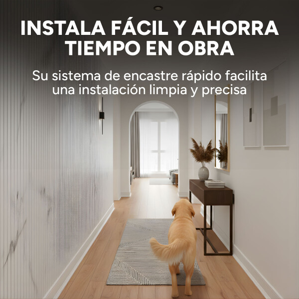 Pack x10 Wpc Simil Madera Wall Panel Lambrin 2.90x16.7 Color Blanco Mármol