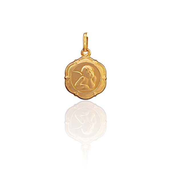 Dije Ángel de la guarda-Oro bajo-Sin Piedra-CP8599 Sinpiedra