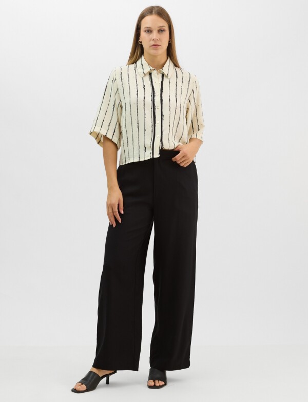 Camisa Estampada De Rayas Irregulares CRUDO