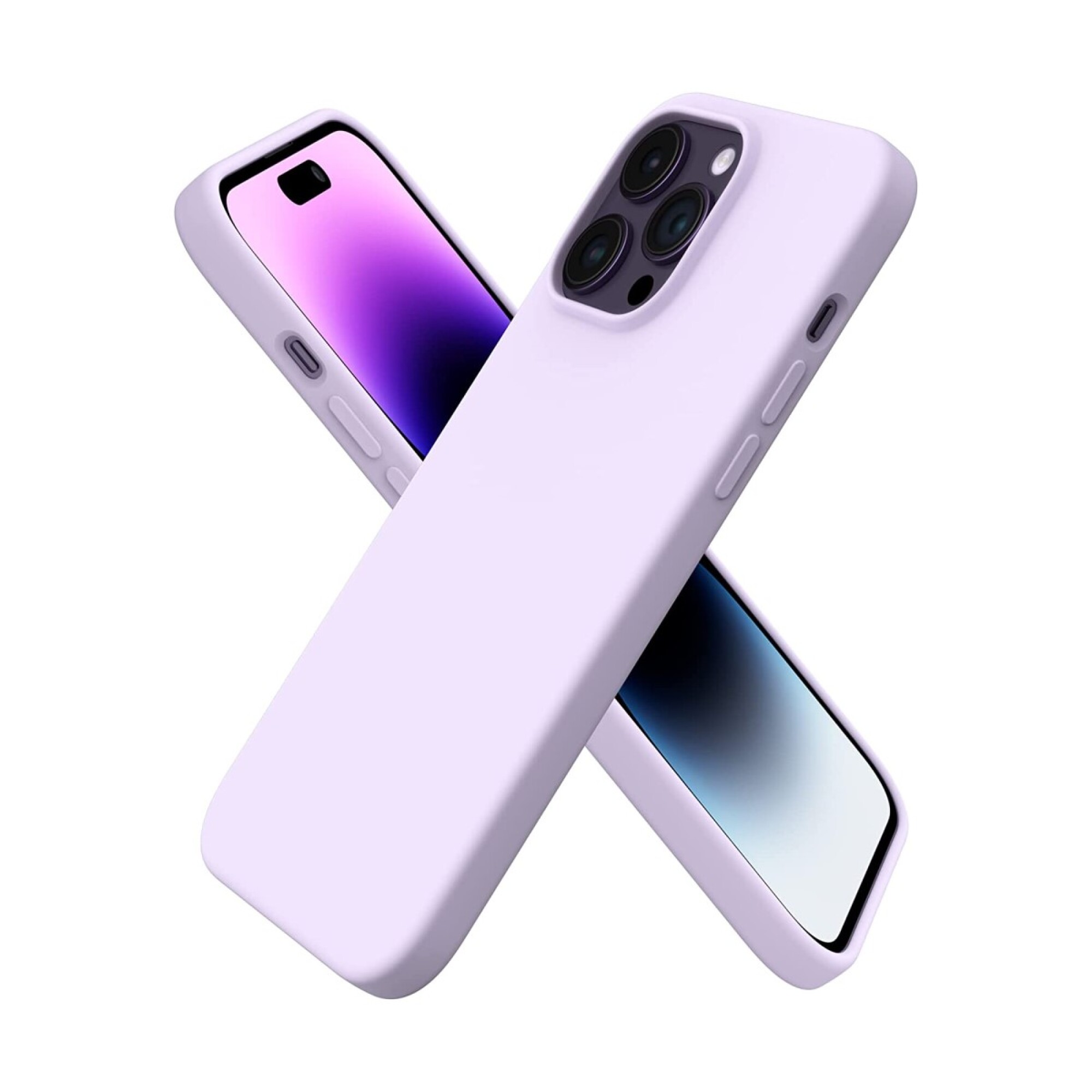 Funda iPhone 13 Pro Max silicón logo lila