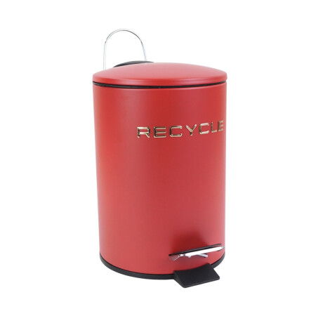 Papelera metalica con pedal 3L rojo con dorado Papelera metalica con pedal 3L rojo con dorado