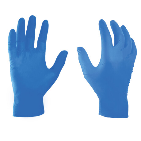 GUANTES DE NITRILO X 100 COLOR AZUL TALLE L AZUL