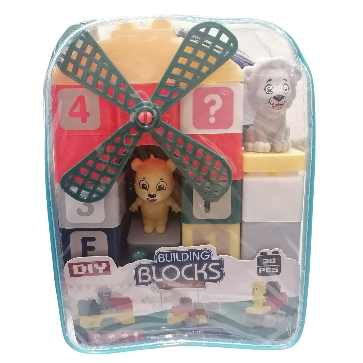 Mochila con Bloques Block Building 30 Piezas 