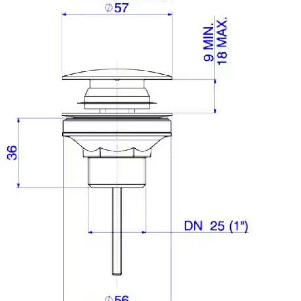 Válvula de lavatorio bronce Deca Gold Click Válvula De Lavatorio Bronce Deca Gold Click