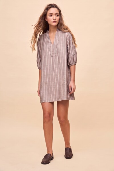 VESTIDO TALA STRIPED Beige Claro