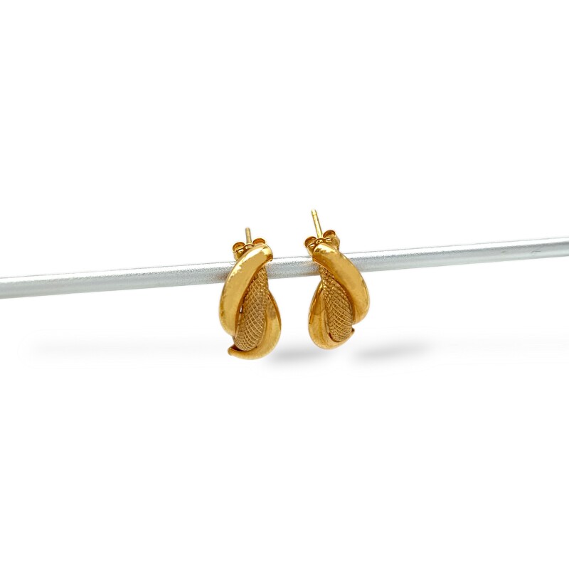 Caravanas pendientes Vintage inflado - Oro bajo - Sin piedra - CA8007 sinpiedra