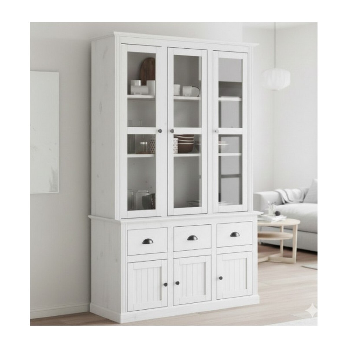 CRISTALERO 3 PUERTAS 3 CAJONES CRISTAL BLANCO 