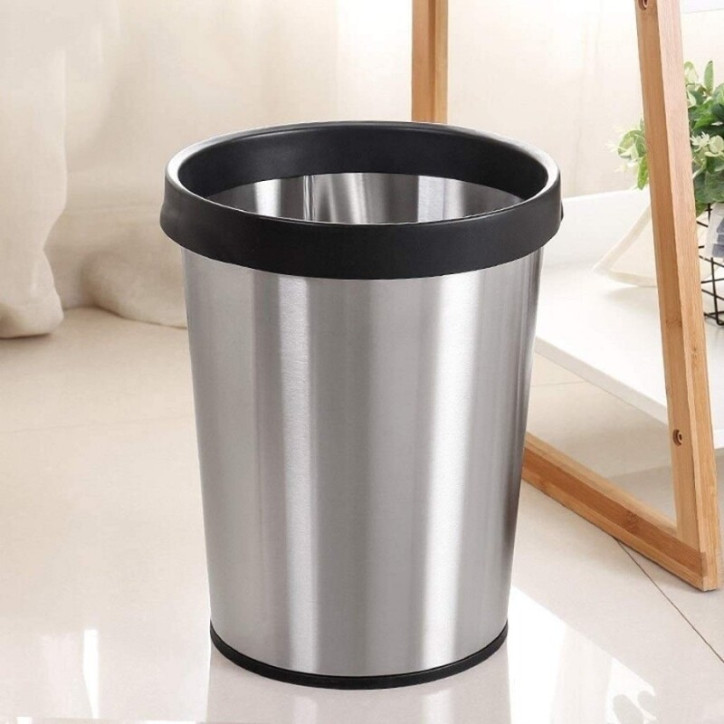 Tacho cesto basura circular 12L de acero inoxidable Tacho cesto basura circular 12L de acero inoxidable