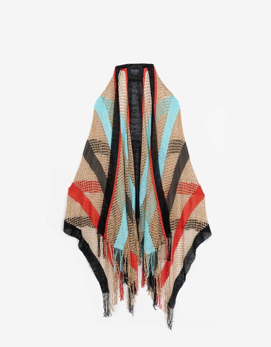 Kimono De Red Tejida - Combinacion Multicolor 