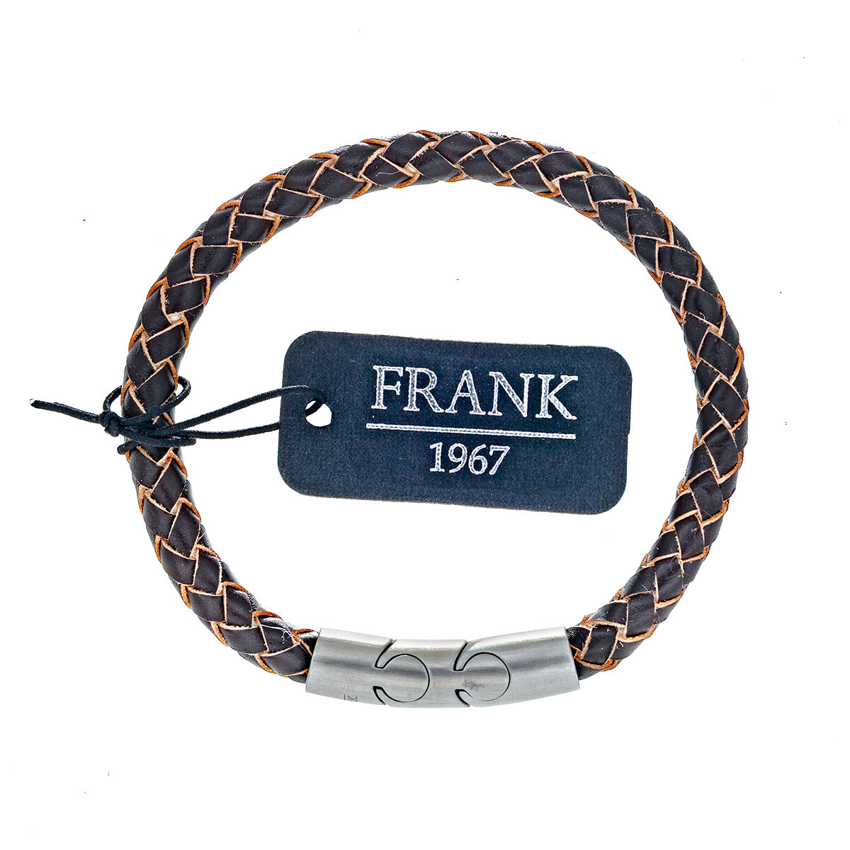 Pulsera de cuero y acero , FRAMK. 