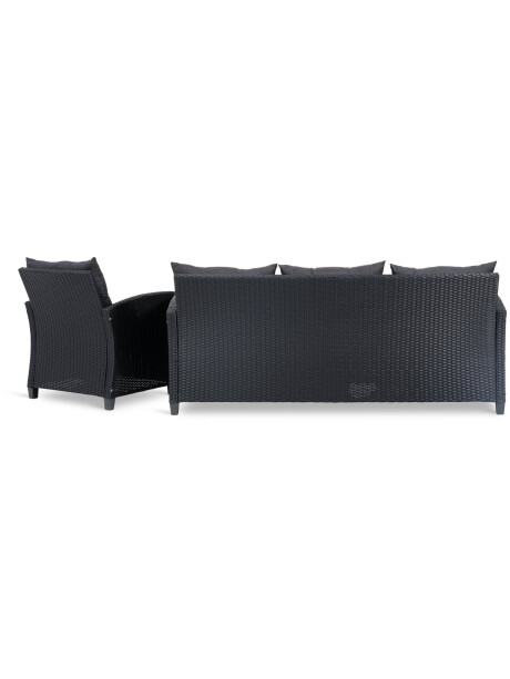 Set jardín VEN 4 pl chaise longue negro Set jardín VEN 4 pl chaise longue negro