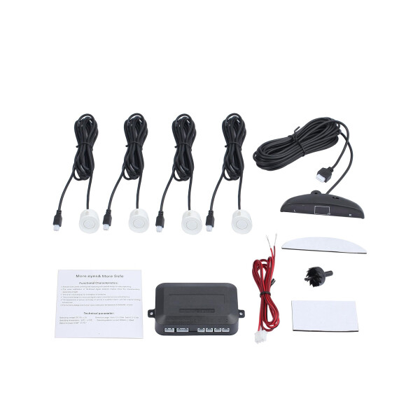 Sensor Marcha Atras De 4 Sensores Con Display / Sensor Color Blanco Sensor Marcha Atras De 4 Sensores Con Display / Sensor Color Blanco