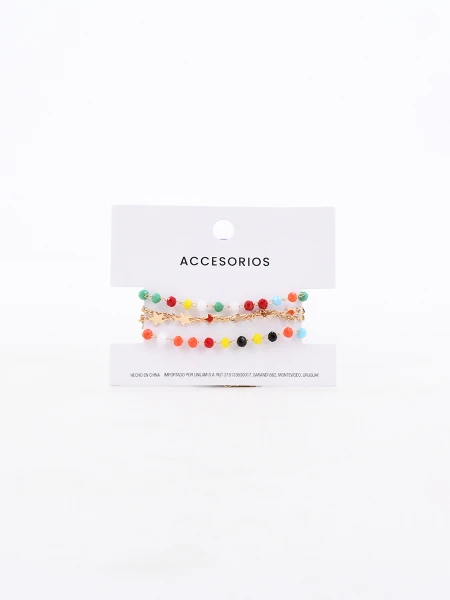 PULSERAS SET x 4 DORADO