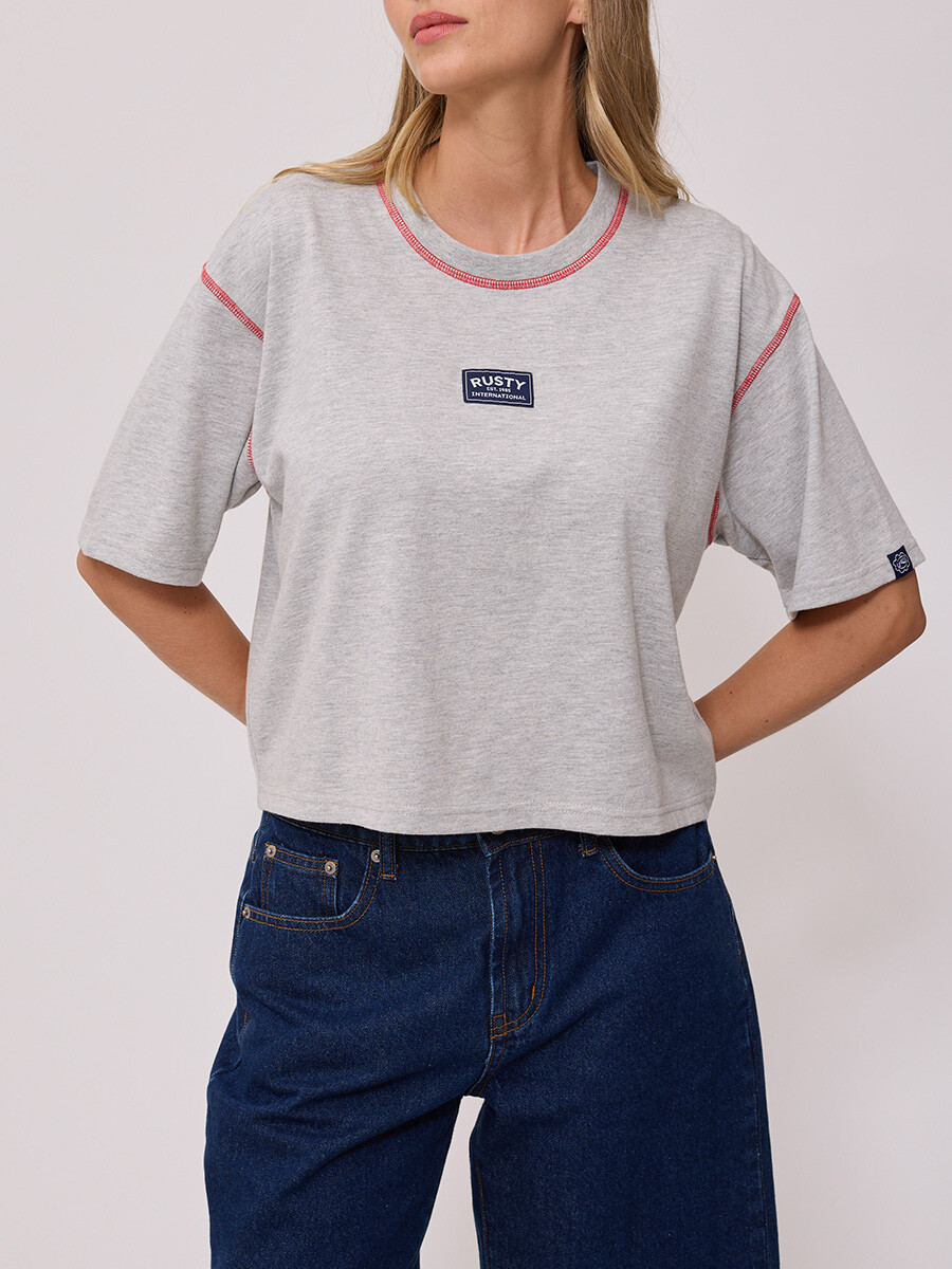 T-SHIRT RUTSU RUSTY - Gris Melange 