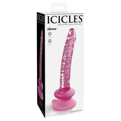 Dildo Vidrio Icicles 86 con Ventosa Silicona Dildo Vidrio Icicles 86 con Ventosa Silicona