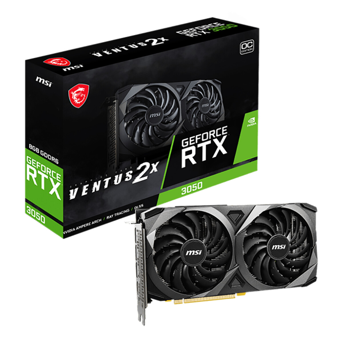 Tarjeta de Video Msi Nvidia GeForce Ventus RTX3050 8gb 2X XS OC GDDR6 