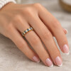 Anillo Marquise en Oro Amarillo 18k con Brillantes y Zafiros Azules Anillo Marquise en Oro Amarillo 18k con Brillantes y Zafiros Azules