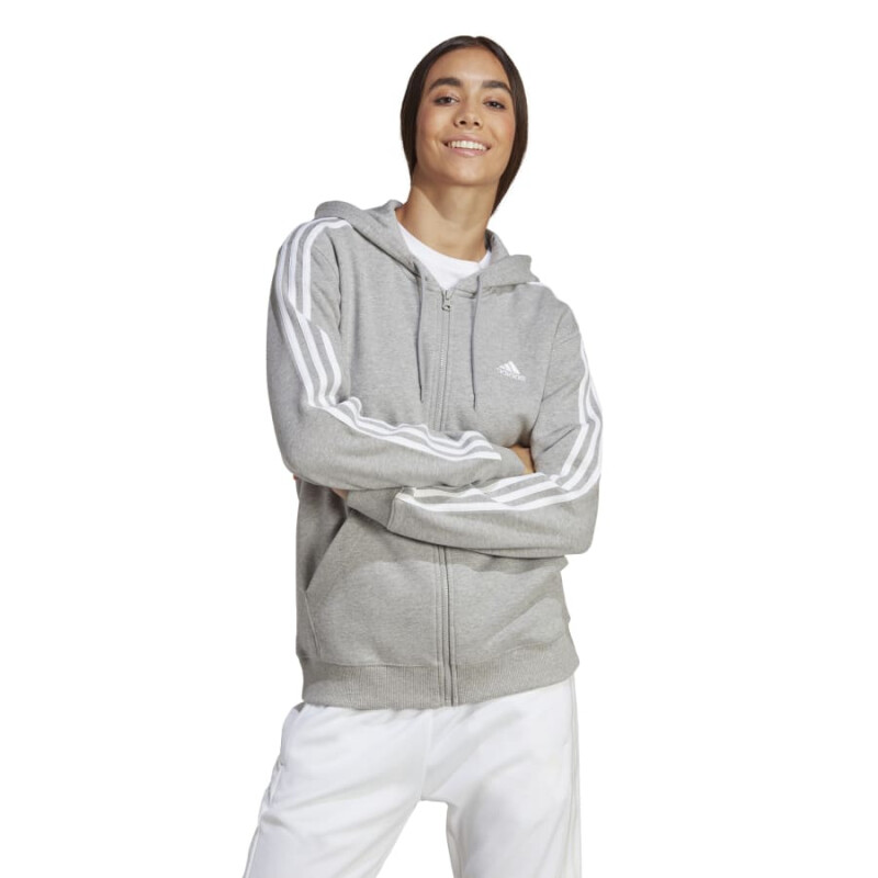 Campera Adidas Essentials de Mujer - IC9917 Gris Medio-blanco