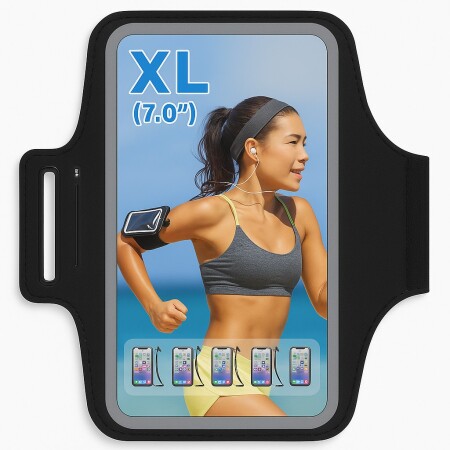 BANDA DEPORTIVA PARA BRAZO XL 7" NEGRO