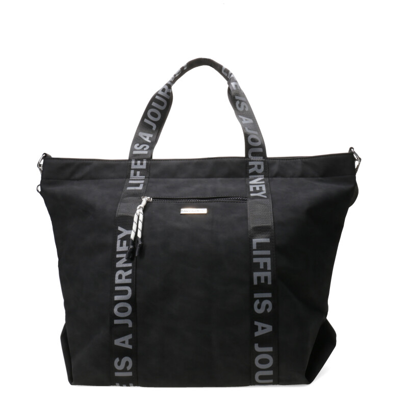 Bolso Miss Carol Ravi Con Asa Estampada Negro