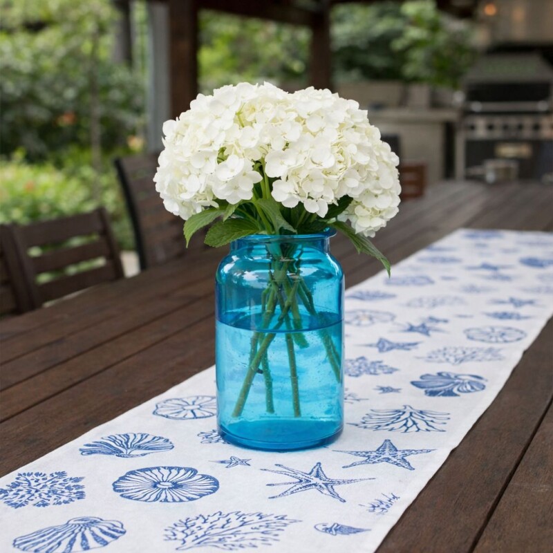 Florero de Vidrio Azul Decorativo Chico