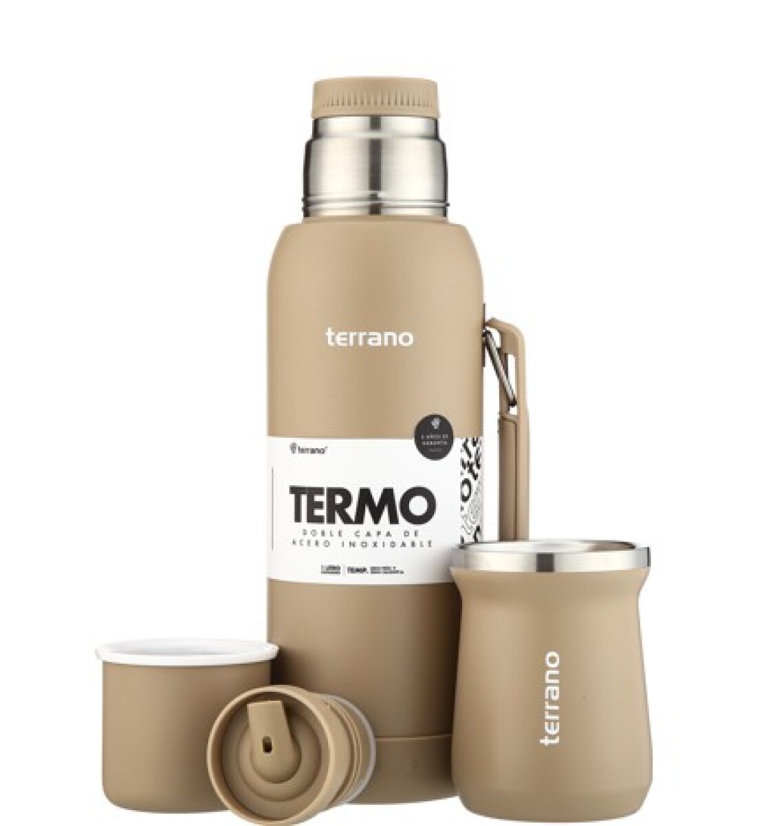 Termo Premium 1lt. Con base de Silicona - Arena 