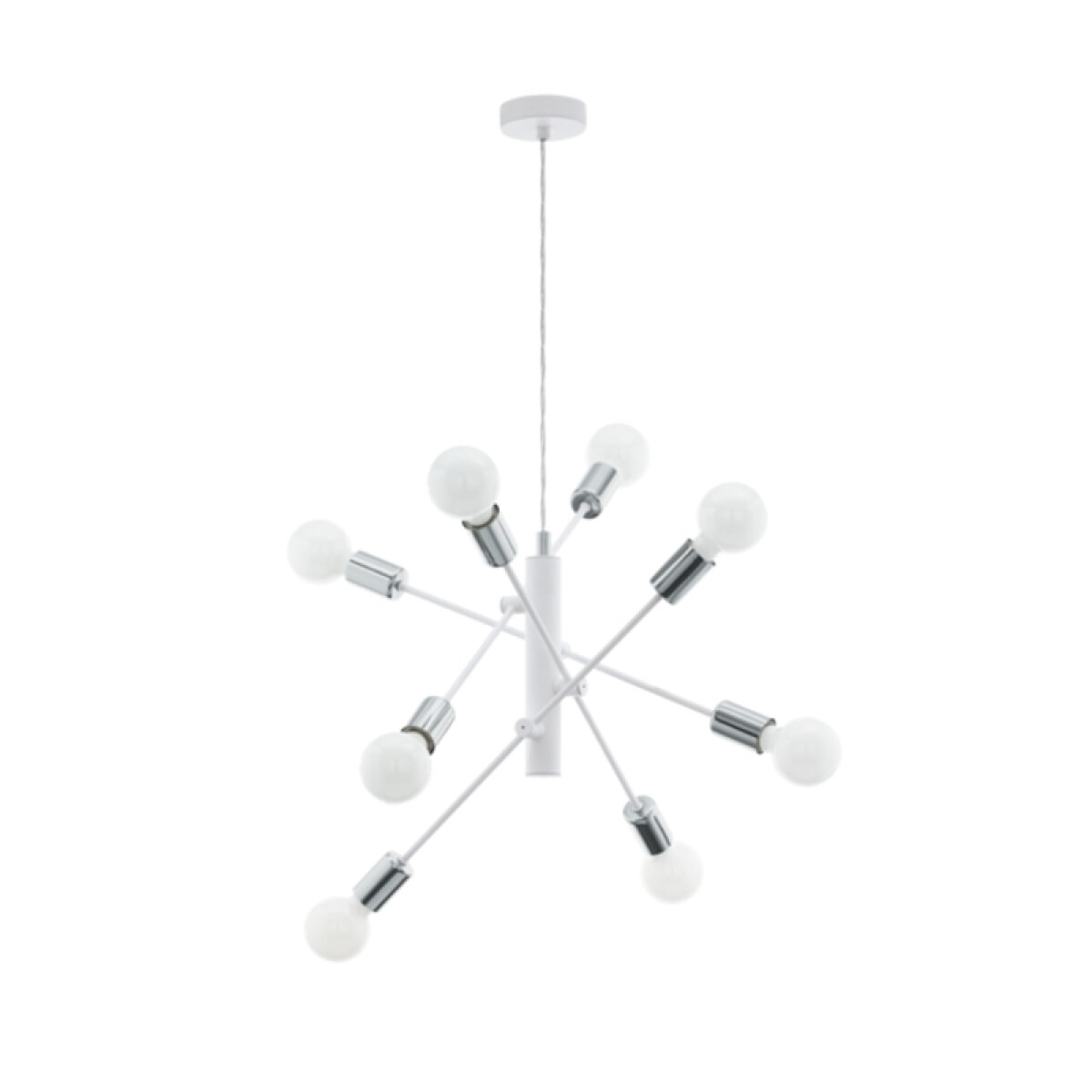 Lámpara colgante rayos blanco/cromo Ø71cm GRADOLI - EG2206 