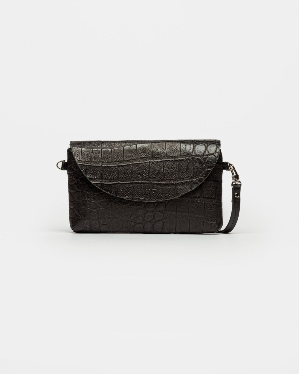 Mini bag Viena en cuero croco bridge Negro