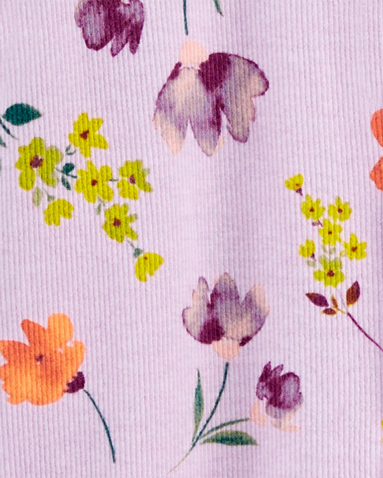 Pijama una pieza de algodón con pie diseño floral Sin color