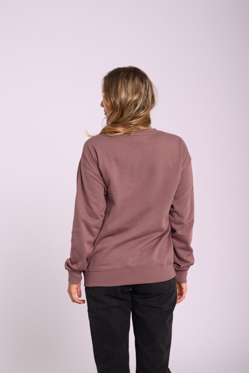 Buzo felpa oversize - Estampa bordada Violeta