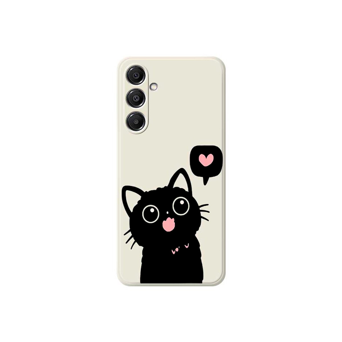 Protector para Samsung Galaxy A16 diseño gato corazón blanco 