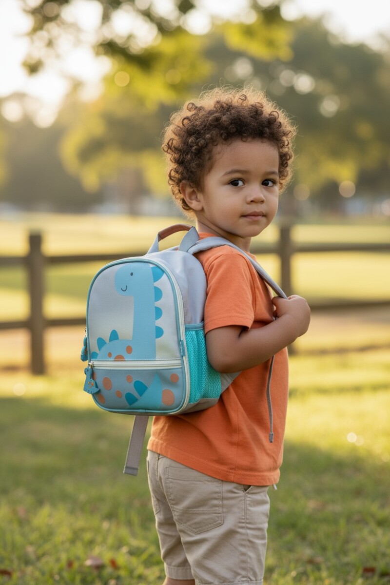 Mochila lunchera termica BUBAZOO BUBA - Dino celeste 