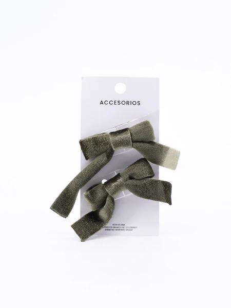 BROCHE MOÑAS SET X 2 VERDE OSCURO