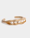 Brazaletes Perlas Brazalete Metal Chauchas - Dorado Oro Amarillo