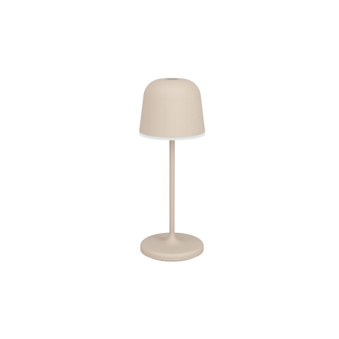 Lámpara de mesa LED inalámb. tipo hongo beige IP54 EG1076
