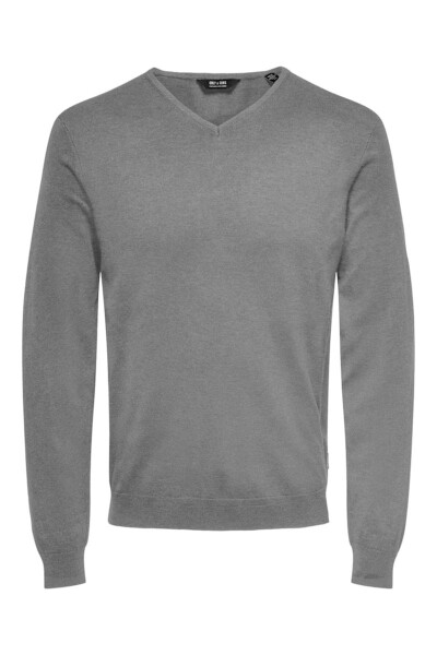 Sweater Tejido Escote V Wyler Medium Grey Melange