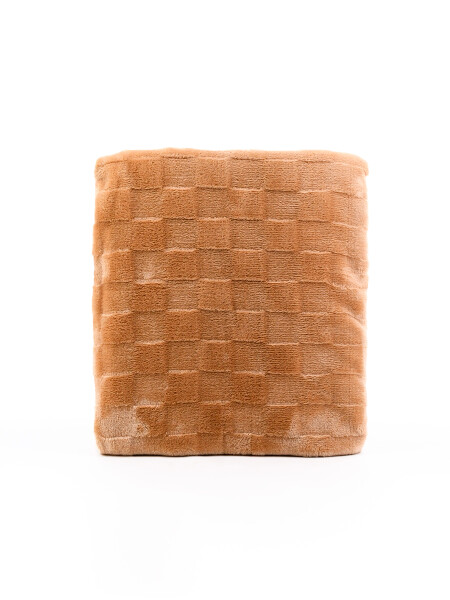 FLANNEL TRAMA DAMERO 2 PLAZAS BEIGE