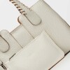 Cartera de mano The Braided en cuero graneado Blanco
