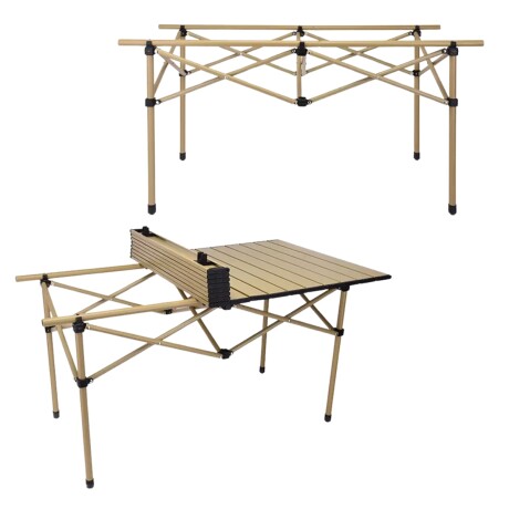 Mesa plegable de camping 120x55x50 caqui