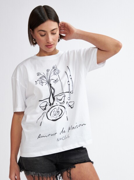 REMERA SATIVA BLANCO
