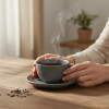 Taza de te con plato Gray 200 ml OXFORD Taza de te con plato Gray 200 ml OXFORD
