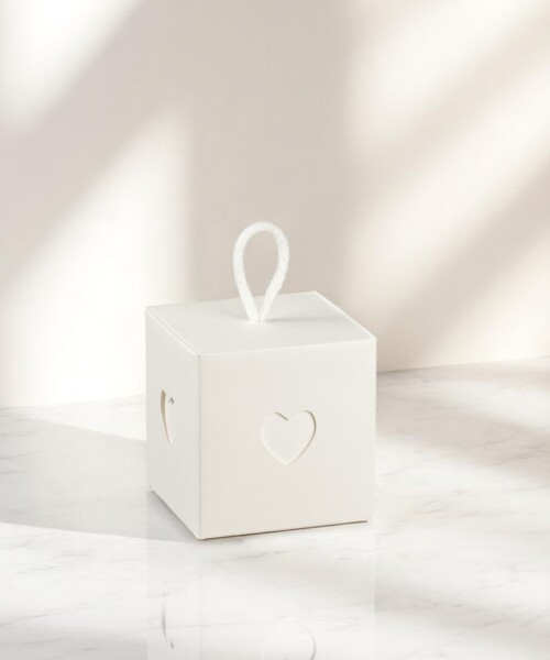 Caja corazon 10x10x10 cm. - BLANCO Caja corazon 10x10x10 cm. - BLANCO