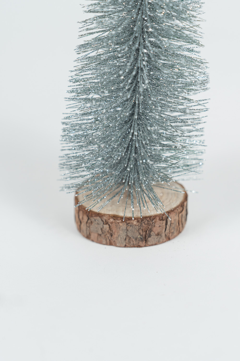 Deco Navidad Pino Con Base De Madera Gris