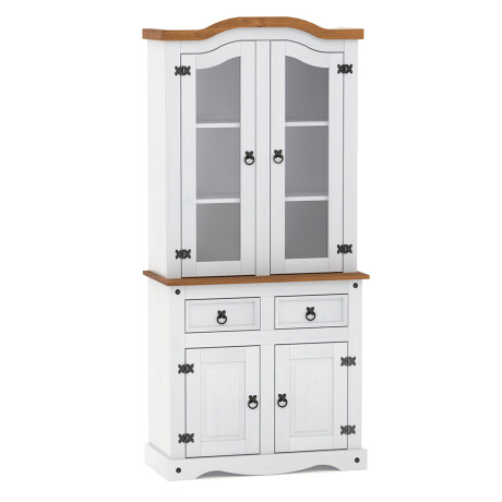 Modular Cristalero 4P2C Línea Naturale Blanco/Roble