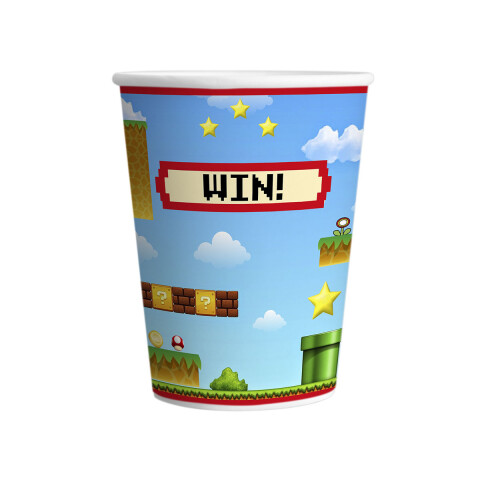 Cotillón Vaso Descartable x 8 Video Game U