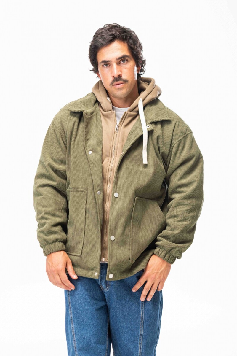 Campera PANA CON CAPUCHA VERDE